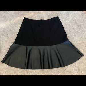 Cabi black skirt with leather bottom.